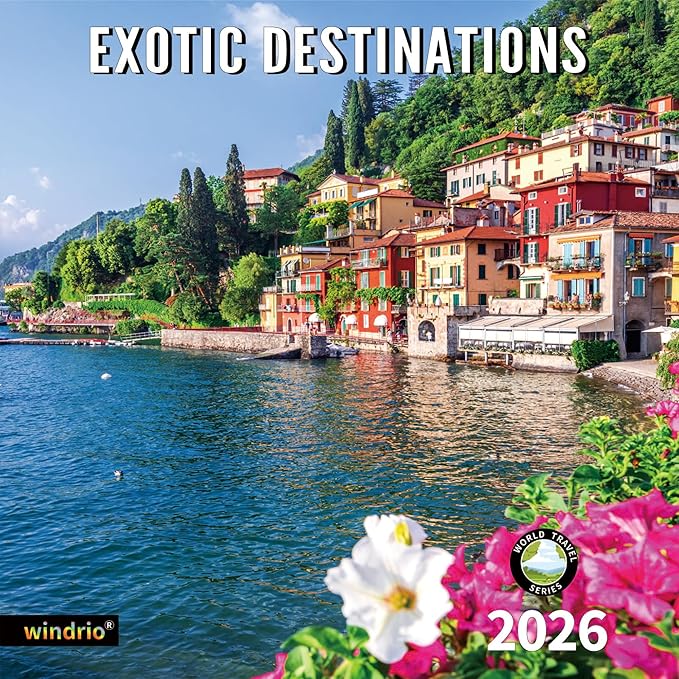2026 Wall Calendar,Calendar 2026, July 2025 - December 2026, Wall Calendar Exotic Destinations, 12" x 24" Opened,Full Page Months Thick & Sturdy Paper for Calendar Organizing & Planning-DeskLoop Office