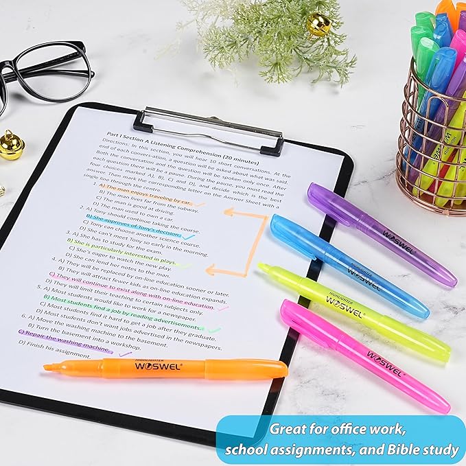 Highlighters Bulk, 120 Pack 6 Assorted Colors No Bleed Chisel Tip Highlighter Markers for Teacher Students, Classroom Must Have, School Office Supplies for Adult Kids-DeskLoop Office