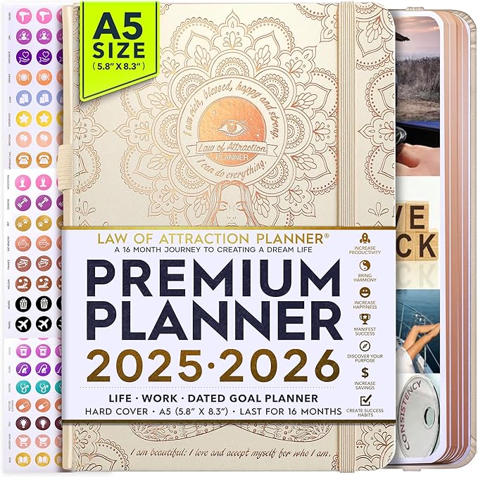 2025-2026 Planner Weekly and Monthly | 16-Month Life Planner to Increase Focus & Productivity | Reduce Overwhelm & Achieve Your Biggest Goals | Include Gift Box & Stickers | Sep 2025-Dec 2026-DeskLoop Office