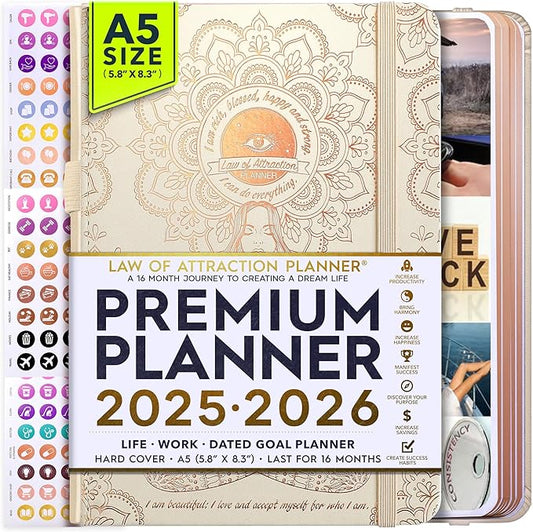 2025-2026 Planner Weekly and Monthly | 16-Month Life Planner to Increase Focus & Productivity | Reduce Overwhelm & Achieve Your Biggest Goals | Include Gift Box & Stickers | Sep 2025-Dec 2026-DeskLoop Office