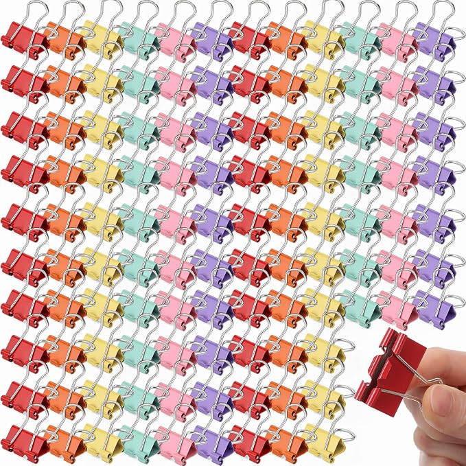 Yexiya 300 Pcs Medium Binder Clips Sturdy 1.25 Inch Muticolor Paper Med Clips - Image 7