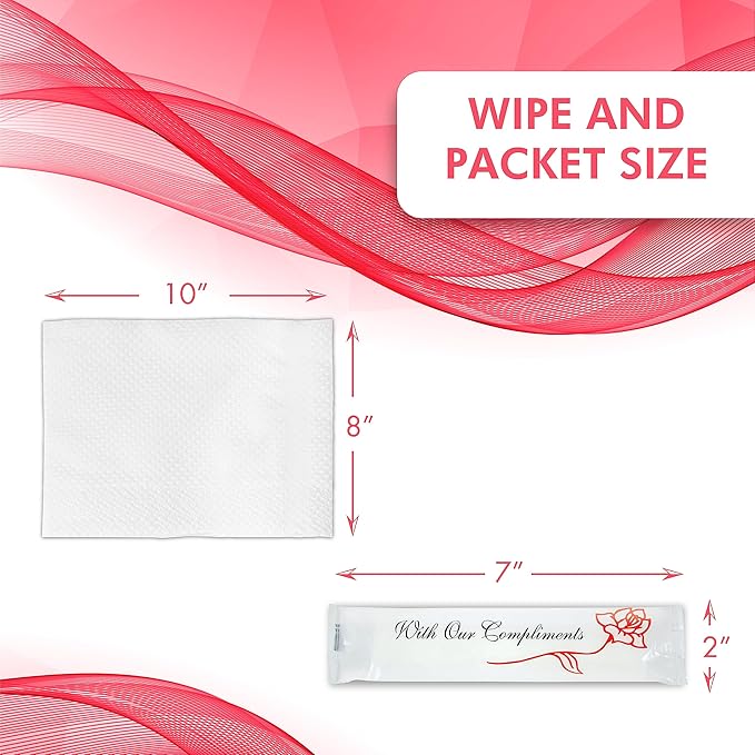 Diamond Wipes Pre-moistened Hand Wipes - “With Our Compliments” Logo 10x8” Extra Thick Lemon-Scented Pack of 50 Individually Wrapped Wet Wipes-DeskLoop Office
