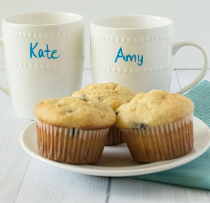 Cestari Blue Liquid Chalk Marker Pen - 2mm Skinny Tip - Nontoxic for Wine Glasses, Chalkboards, Windows, Mirrors, and More-DeskLoop Office