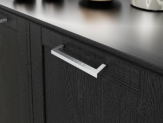 OLD CAPTAIN Double Tilt Out Trash Cabinet, Wooden Kitchen Garbage Can Free Standing Holder, Black Finish-DeskLoop Office