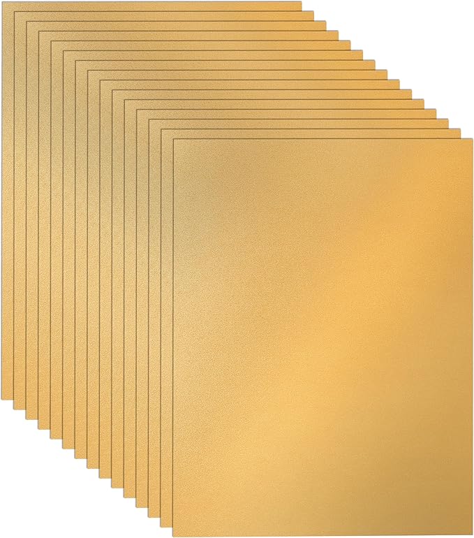 100 Sheets Shimmer Gold Cardstock 8.5 x 11 Scrapbooking Paper, 92lb Heavyweight Glossy Paper Card Stock for DIY Making Cards, Wedding, Crafting, Greeting Cards, Invitations, Menus-DeskLoop Office