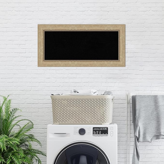 Amanti Art Black Cork Board for Wall, 17x35 Vision Board with Gold Frame, Medium Corkboard Office Decor for Home Organization, Casual Corkboard Pinboard to Display Items for Home Organization in-DeskLoop Office