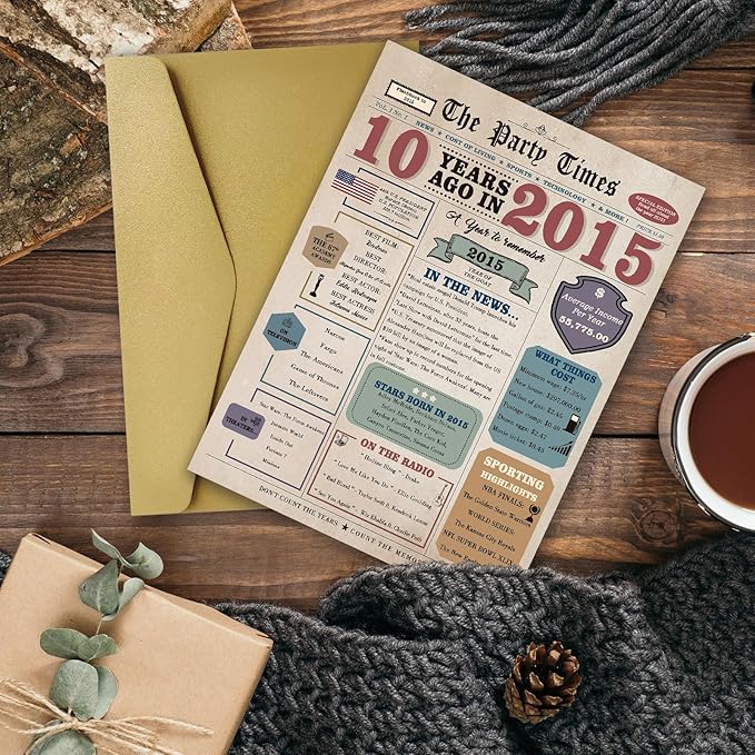 10th Birthday Card Gifts for Daughter Son, 10th Birthday Decorations for Boys Girls, Funny 10 Year Old Birthday Gift Cards