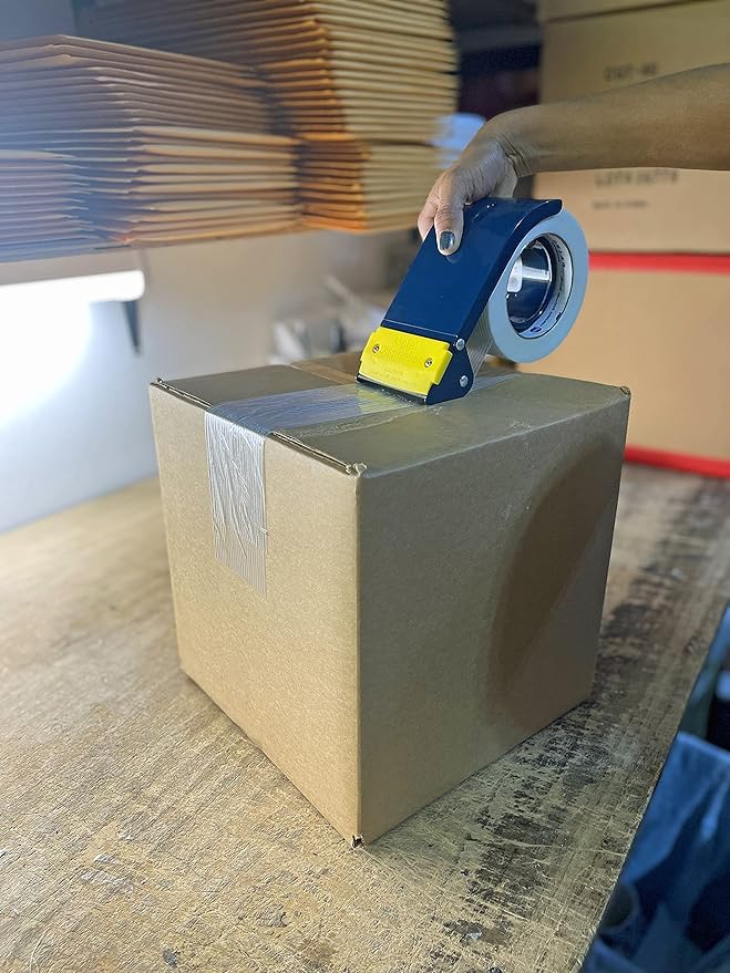 WOD Excell ET-366 Heavy Duty Metal Frame Filament Strapping Tape Dispenser: Fits 3 inch Wide, Blue-DeskLoop Office