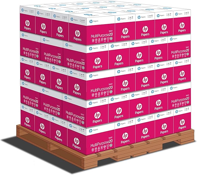 HP Papers | 8.5 x 11 Paper | MultiPurpose 20 lb | 1 Pallet - 80 Cartons (200,000 Sheets) | 96 Bright | Made in USA - FSC Certified | 115100P-DeskLoop Office