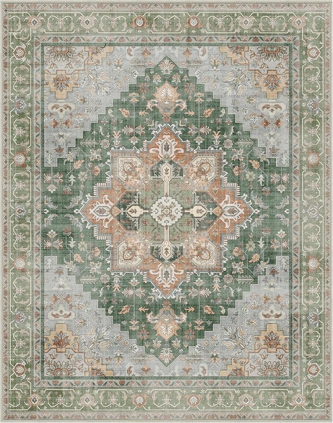 GENIMO 5x7 Area Rugs for Living Room, Machine Washable Non Slip Vintage Rugs - Image 7