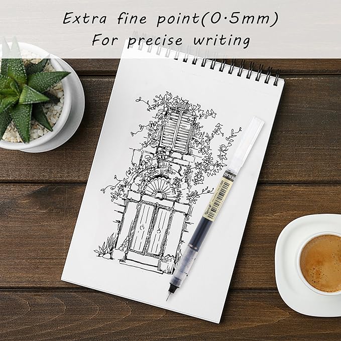 RIANCY Liquid Ink Rollerball Gel Pens, 0.5mm Extra Fine Point Tip, 24ct Assorted Colors, Smooth Writing No Smear No Bleed, Vibrant for Journaling, Drawing, Sketching, School Notes & Art Supplies-DeskLoop Office