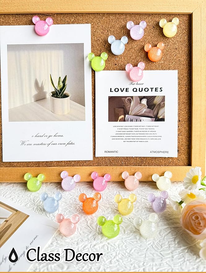 30Pcs Push Pins,Decorative Push Pin,Cute Thumb Tacks Cute Office Decor for Cork Board Bulletin Board,Desk Accessories Aesthetic,Classroom Decor,Business Home Decor(30-Mouse)-DeskLoop Office