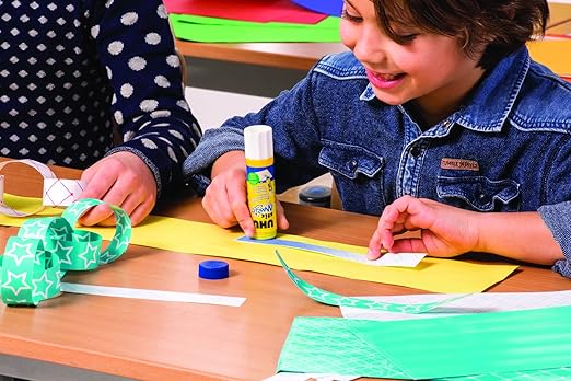 UHU Colored Glue Stick, 0.74oz Blue, rubs on Blue & Dries Clear, Washable, Solvent Free, Screw on Cap, Pack of 12, 9U 99602-DeskLoop Office