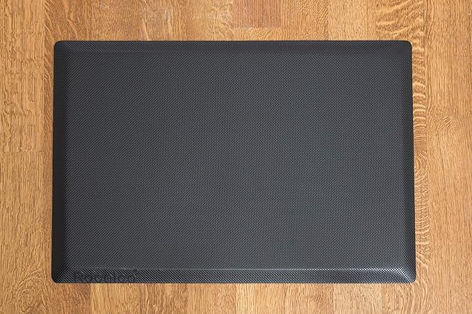 Rocelco 32" Height Adjustable Standing Desk Converter BUNDLE - Sit Stand Computer Workstation Riser with Anti Fatigue Mat - Dual Monitor Retractable Keyboard Tray Gas Spring - Black (R EADRW-MAFM)-DeskLoop Office