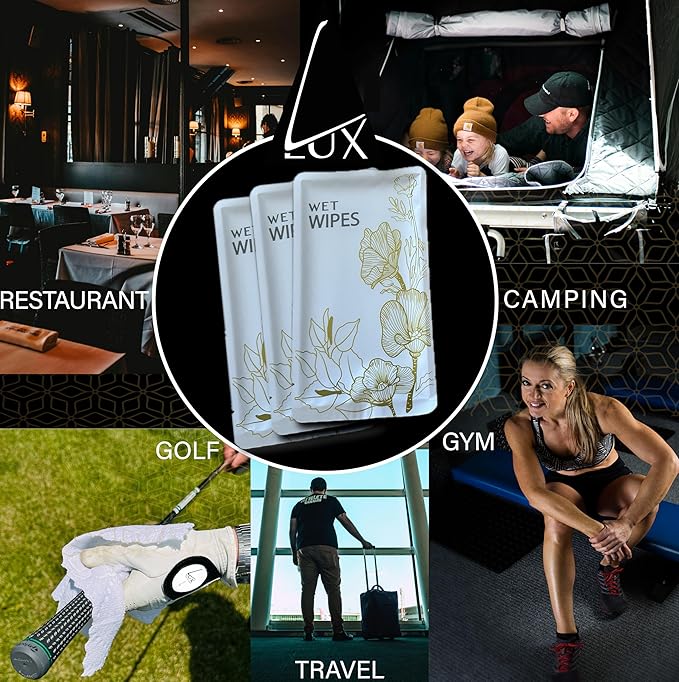 Luxury Wet Wipes, 100 Individually Wrapped Microfiber Textured Non-Scented Personal Hygiene Cleansing Wipes for women and men. Clean and refresh at the gym, camping, outdoors, and sporting events.-DeskLoop Office