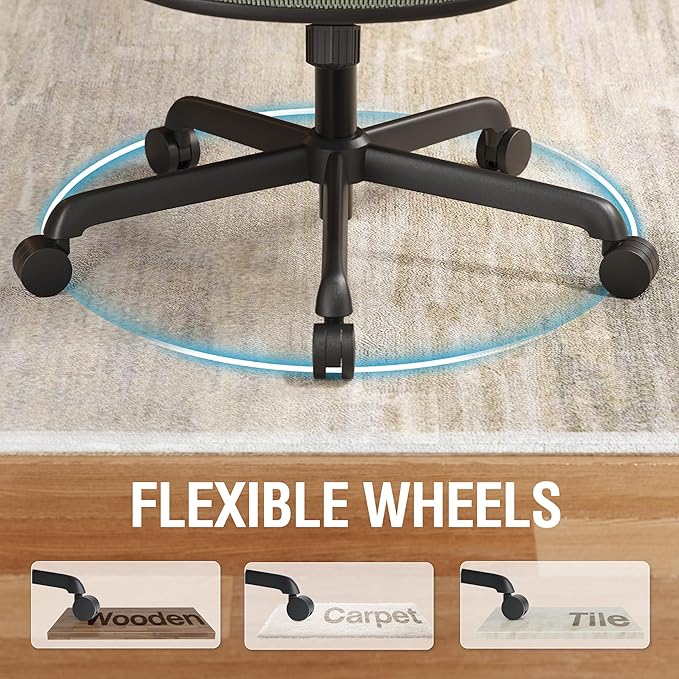 ELABEST T96 Mesh Office Chair,Ergonomic Computer Desk Chair,Sturdy Task Chair- Adjustable Lumbar Support & Armrests,Tilt Function,Comfort Wide Seat,Swivel Home Office Chair-DeskLoop Office