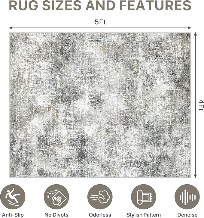 Office Chair Mat for Hardwood Tile Floor, Abstract 48"X 60" Desk Mats for - Image 9