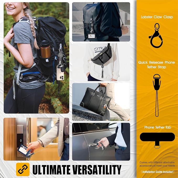 KAHETA Retractable Keychain Heavy Duty Carabiner Badge Holder Clip - Image 8