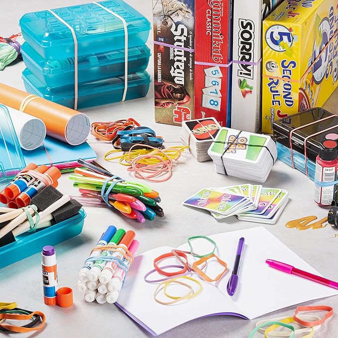 PlasticMill White Rubber Bands Size 33 (3 1/2" x 1/8") - #33 Rubber Bands Office Supplies - Strong, Elastic Bands for Crafts, Balloon Garland, Cash, File Folders (500-Pack)-DeskLoop Office