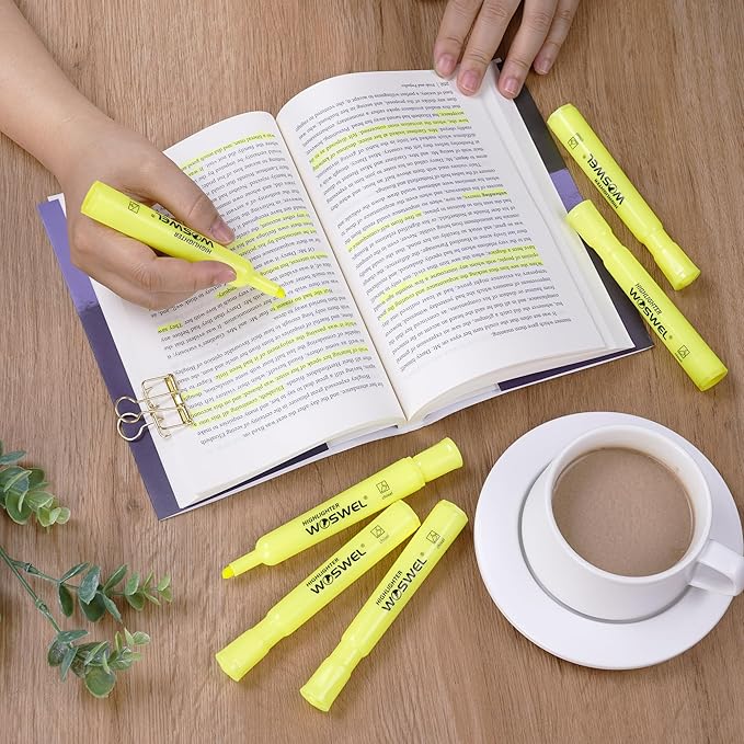 Highlighters Bulk, 108 Pack Tank Style Highlighters Set, Fluorescent Yellow, Chisel Tip Highlighter Markers Bulk for Kid and Adult Coloring, Highlighting as School Supplies-DeskLoop Office