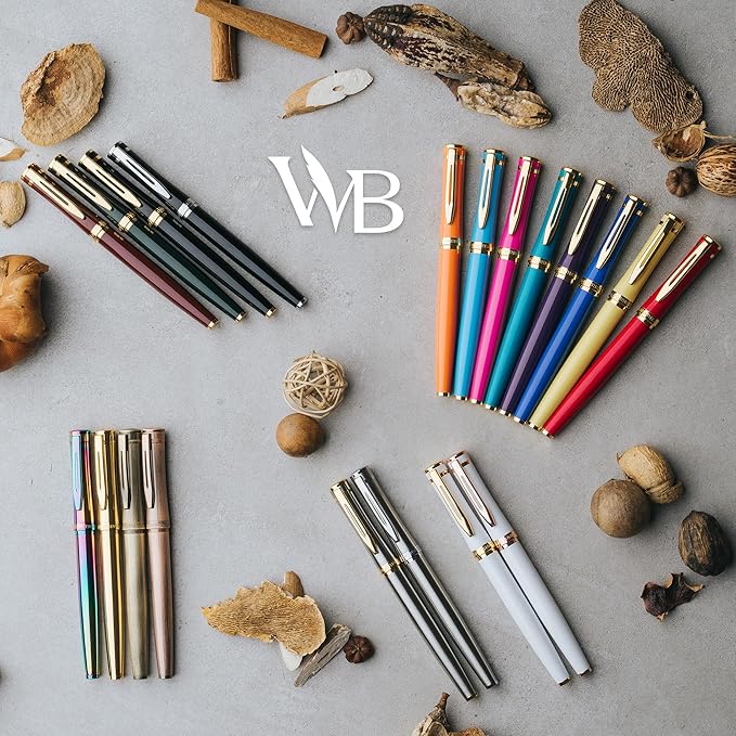 Wordsworth & Black Luxury Fountain Pen - Stunning Brushed Copper Pen, 18K Gilded Nib (Medium), Ink Converter, Best Pen Gift Set for Men & Women, Professional, Executive, Office, Nice Pens-DeskLoop Office