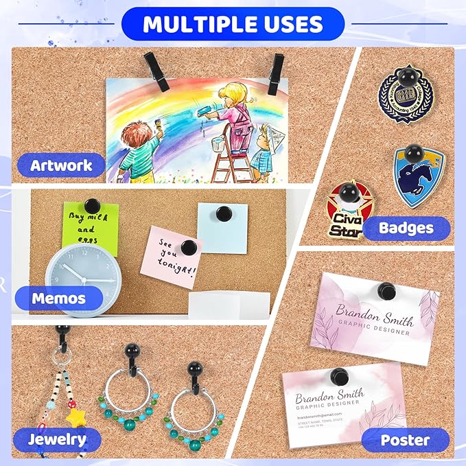 240Pcs Black Push Pins,5 Style Thumb Tacks, Black Plastic Push Pins for Bulletin Boards, Cork Board,Wall,Cork Board Accessories, Office Home Supplies-DeskLoop Office