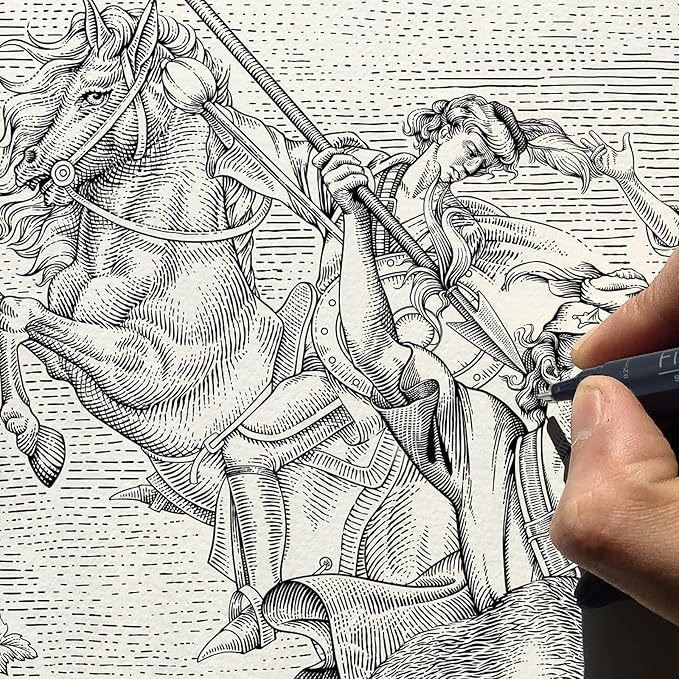 EYEYE Micro Fineliner Pens, Black Drawing Art Pens,12 Archival Pen Waterproof Ink Set Artist Supplies Archival Inking Markers Sketch Outline Pen, Precision Drawing and Sketching Kit-DeskLoop Office