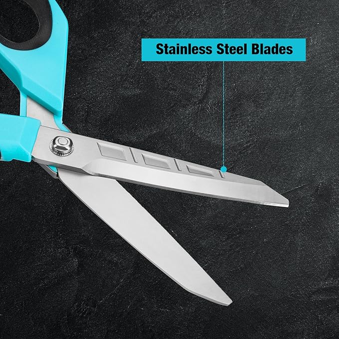 DURATECH 10" All-Purpose Heavy Duty Scissors, Stainless Steel Utility Scissors with Ergonomic Handle, Industrial Shears for Carpet, Leather, Fabric, and Household Use-DeskLoop Office