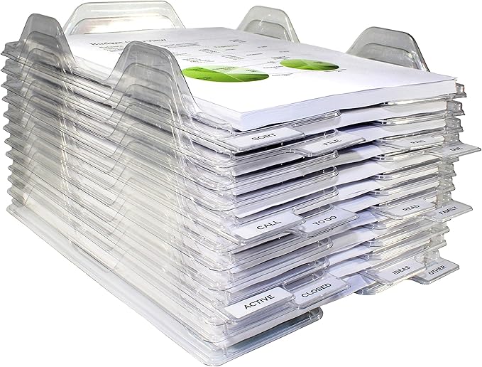 File Organizers - Letter Size, Stackable Trays for Desk - for Office Files, Mail, Documents - 48 Pack-DeskLoop Office