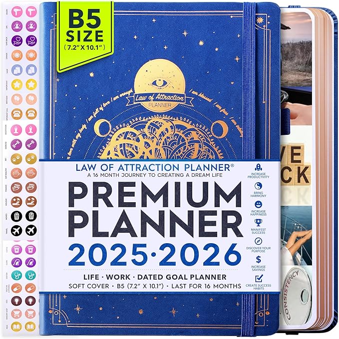 2025-2026 Planner Weekly and Monthly | 16-Month Life Planner to Increase Focus & Productivity | Reduce Overwhelm & Achieve Your Biggest Goals | Include Gift Box & Stickers | Sep 2025-Dec 2026-DeskLoop Office