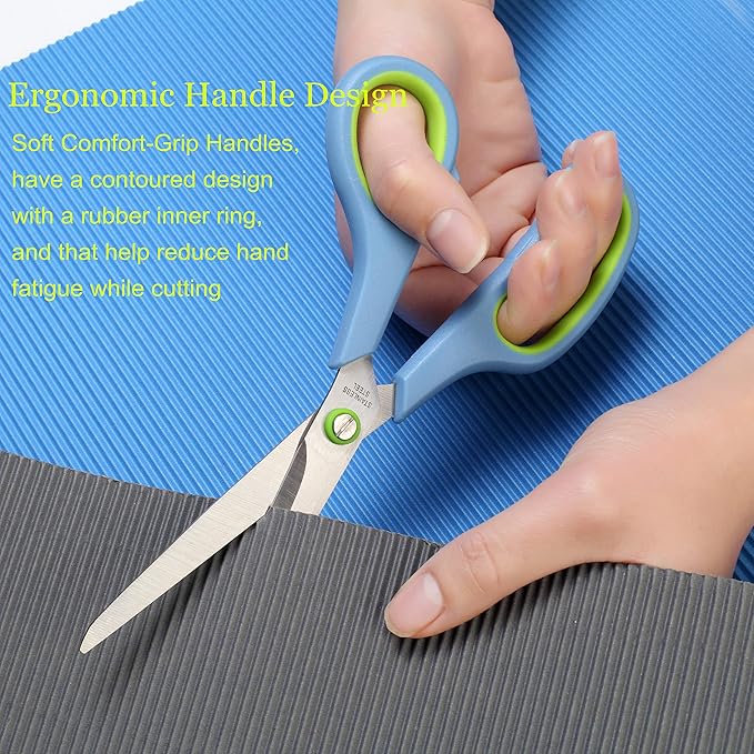 Scissors All Purpose,Scissors Set of 5,Premium Stainless Steel Sharp Blades Soft Comfort-Grip Handles Suitable for School,Office Supplies and Family Daily Use-DeskLoop Office