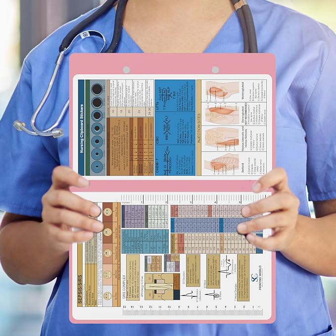 Nursing Clipboard with Nursing and Medical Edition Cheat Sheets Nursing School - Image 6