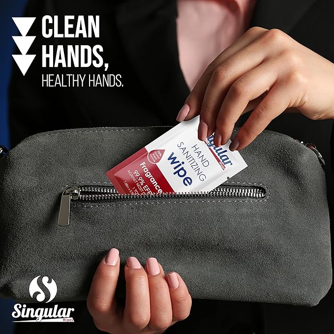 Hand Sanitizing Wipes Travel Size by Singular Wipes –100ct Individually Wrapped | Fragrance-Free, Moisturizing, 70% Isopropyl Alcohol Wipes | Travel, Home, Office, Daily Use | Made in USA-DeskLoop Office