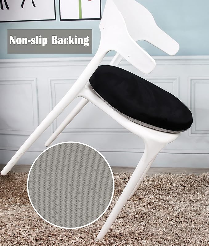 Sigmat Memory Foam Seat Cushion Anti-Slip Soft Round Chair Pad 18 Inch Velvet - Image 6