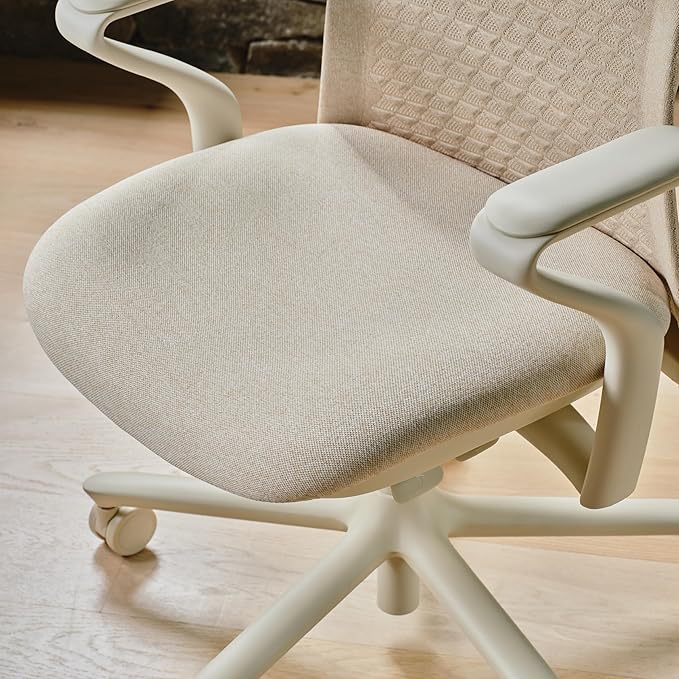 Branch Verve Chair - High Performance Executive Office Chair with Contoured Seat Back and Adjustable Lumbar Rest - High Density Foam Cushion with Aluminum Base - Up to 275 lbs - Wheat-DeskLoop Office