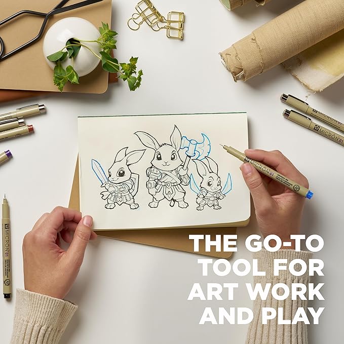 SAKURA Pigma Micron Fineliner Pens - Archival Black & Colored Ink Pens - For Writing, Drawing, or Journaling - Black & Assorted Colored Ink - 01 Point Size - 6 Pack-DeskLoop Office