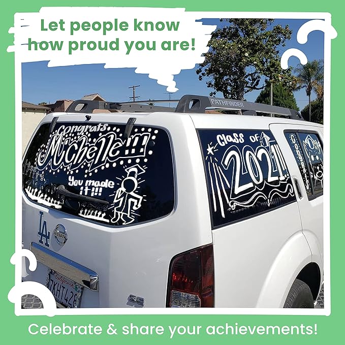 White Jumbo Chalk Markers - 15mm Window Markers | Pack of 4 White Pens - Use on Cars, Chalkboard, Whiteboard, Blackboard, Glass, Bistro | Loved by Teachers, Artists, Businesses-DeskLoop Office