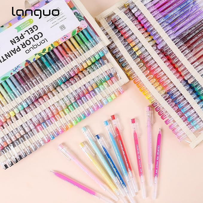 168 PCS Gel Pens for Adult Coloring Books, 162 Colors Gel Colored Pens Set with Travel Case, Perfect Gel Pens for Adult Drawing Doodling Journaling, Art Supplies and DIY Crafts-DeskLoop Office