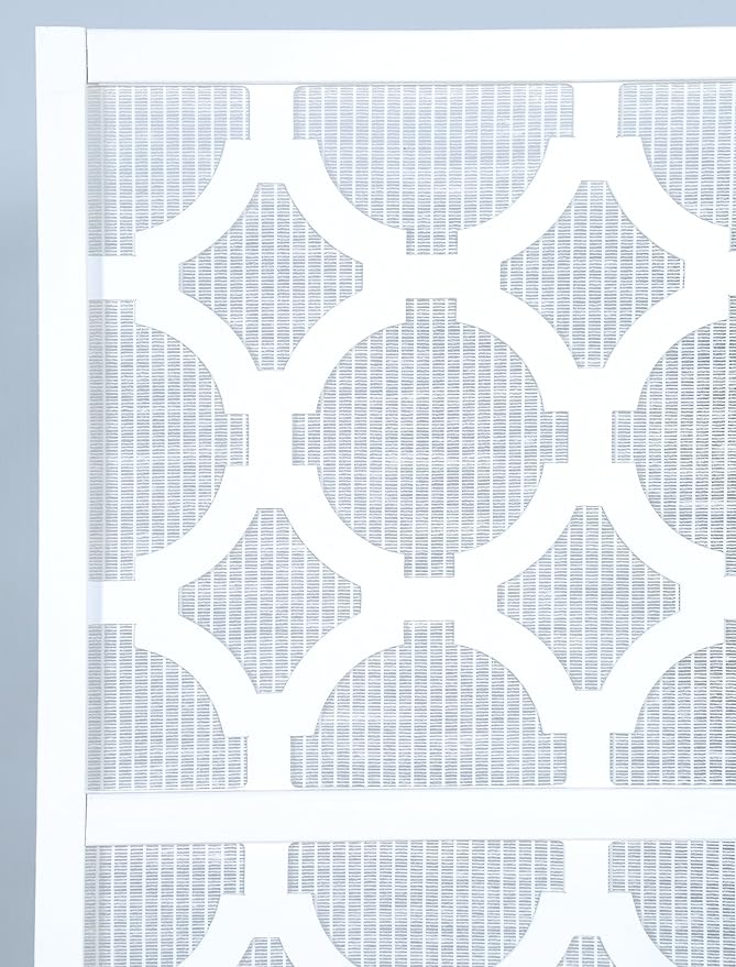 NicBex Room Divider 4 Panel Room Dividers with Quarterfoil Diamond Design Partition Room Dividers and Folding Privacy Screens Wall Divider for Home, Room Separation,69.28"W x 17.32"D x 70.31"H, White-DeskLoop Office