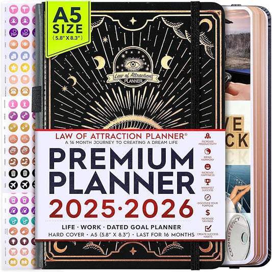 2025-2026 Planner Weekly and Monthly | 16-Month Life Planner to Increase Focus & Productivity | Reduce Overwhelm & Achieve Your Biggest Goals | Include Gift Box & Stickers | Sep 2025-Dec 2026-DeskLoop Office