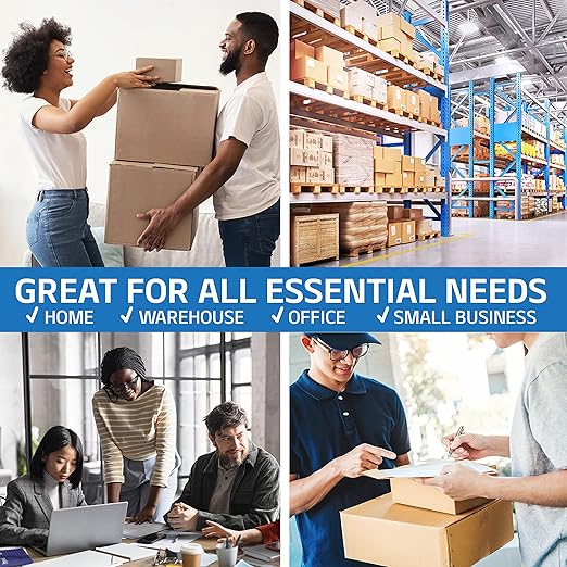 Grizzly Power Clear Packing Tape Refill Rolls for Shipping, Moving, Packaging - True 2 Inch x 65 Yards, 2.8mil Thick, 12 Rolls-DeskLoop Office