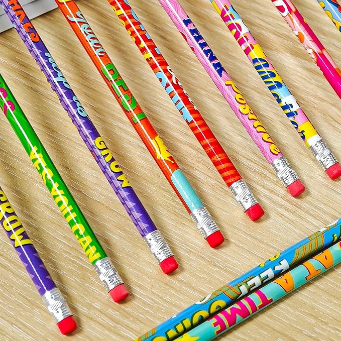 Cinrobiye 100 PCS Inspirational Pencils Bulk,Motivational School Wood Pencils,Encourage Positive Pencil Party Favors Gifts Pencil Back to School Supplies for Kids Student Teacher Classroom Reward