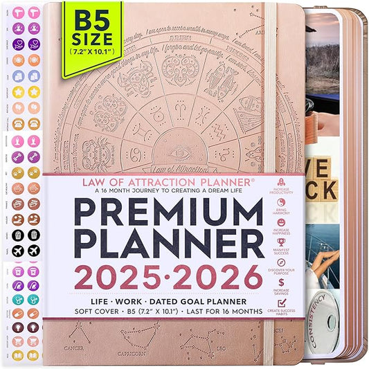 2025-2026 Planner Weekly and Monthly | 16-Month Life Planner to Increase Focus & Productivity | Reduce Overwhelm & Achieve Your Biggest Goals | Include Gift Box & Stickers | Sep 2025-Dec 2026-DeskLoop Office