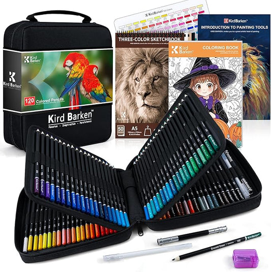 147 PCS Colored Pencils for Adult Coloring Books – 120 Colored Pencils, 3-Color Sketchbook, Coloring Book, Tools, Soft Core Oil Based,Blending Shading,Art Supplies for Beginners & Adults-DeskLoop Office