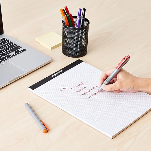 Amazon Basics Retractable Permanent Markers, Versatile Art Supplies for Home, School, and Office Use, 12 Count, Assorted Colors-DeskLoop Office