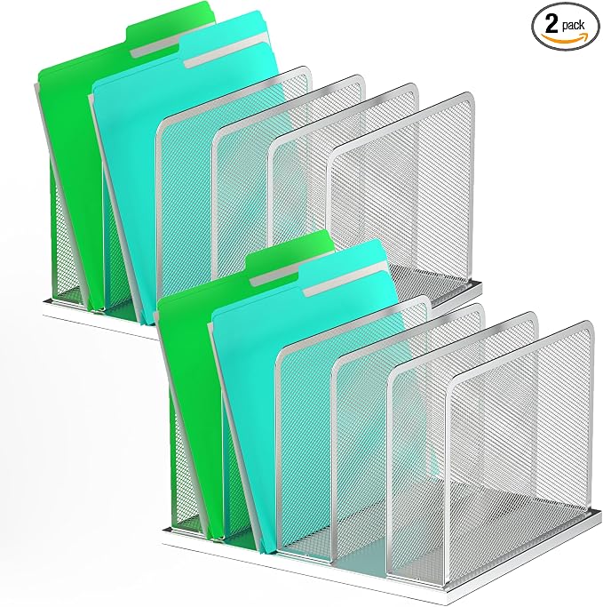 Kuntine.B Desk File Organizer Upright Mesh Desktop Organizer File Sorter Office by KuntineB