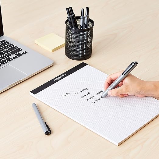 Amazon Basics Retractable Permanent Markers, Versatile Art Supplies for Home, School, and Office Use, 12 Count, Black-DeskLoop Office