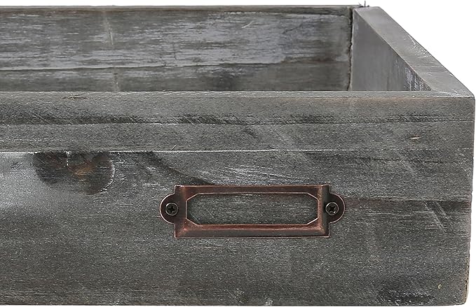 Set of 2 Ash Gray Wood Office Desktop Document Letter Paper Trays, Stackable Decorative Multipurpose File Organizer-DeskLoop Office