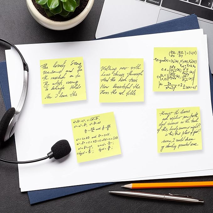 Mr. Pen- Sticky Notes, 3"x3", 12 Pads, Pastel Yellow Colors, Self-Stick Pads, Aesthetic, Colorful, Bulk-DeskLoop Office