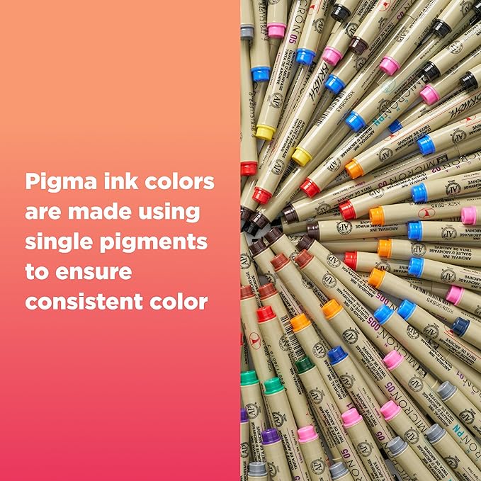 SAKURA Pigma Sketch Brush - Archival Ink Sketching Pens - Art Pens for Calligraphy, Hand Lettering & Writing - Assorted Archival Colors - 8 Pack-DeskLoop Office